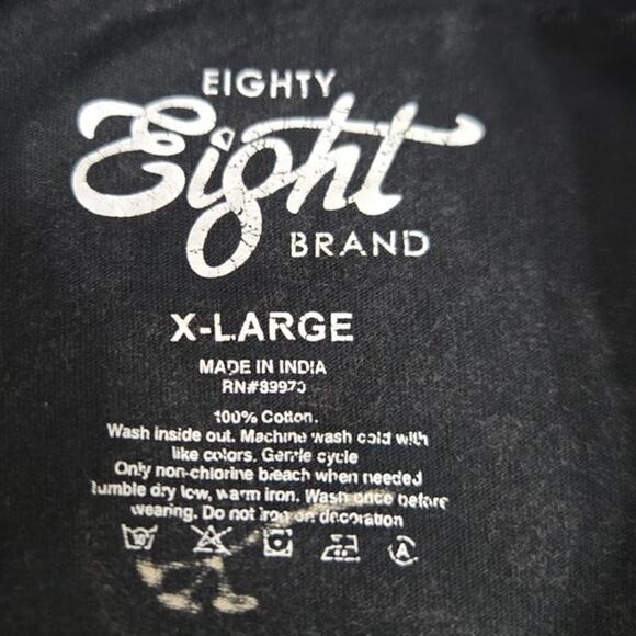 Eighty Eight Brand Men’s XL Black Pink Floral Graphic Short Sleeve T-Shirt - Picture 4 of 5